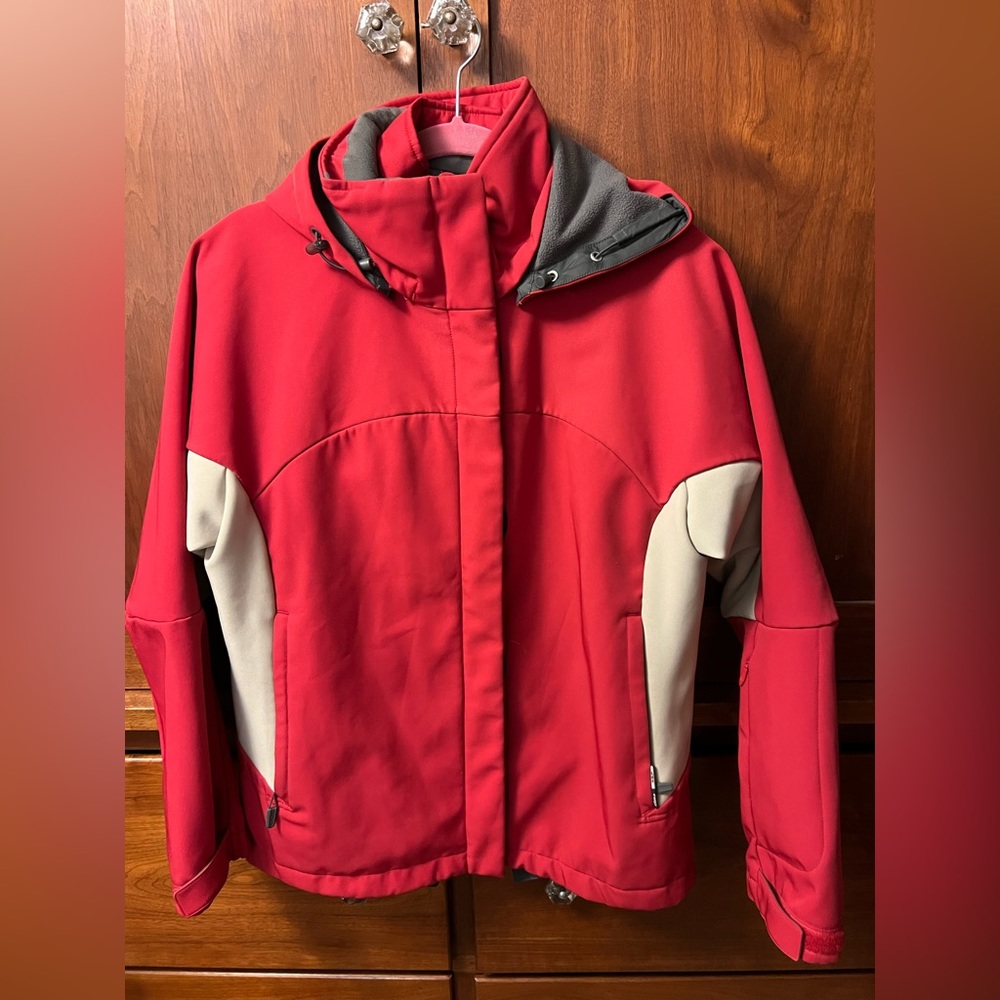 Salomon Snowtrip 3 in 1 Softshell Ski Snowboard Jacket Women’s Large Red